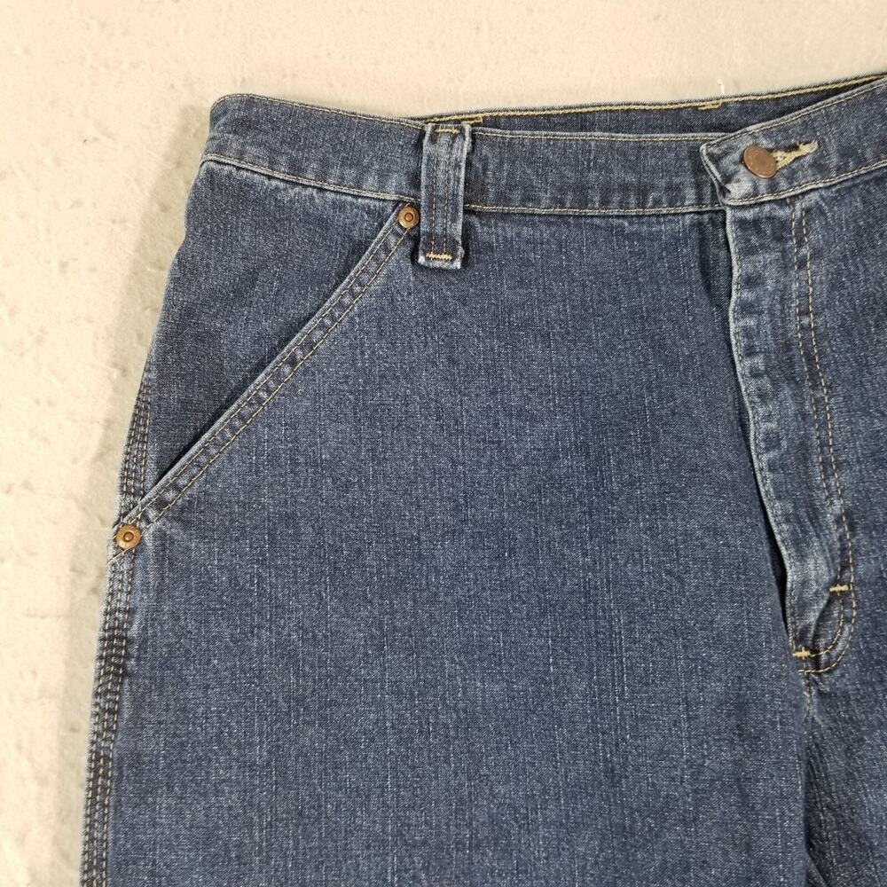 Wrangler Carpenter Jeans Mens 36x33 Blue Denim Workwear Utility Pants - Picture 3 of 11